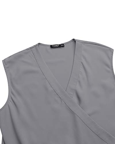 YOINS Camiseta sin mangas para mujer con cuello en V sexy sin mangas y parte delantera cruzada lisa
