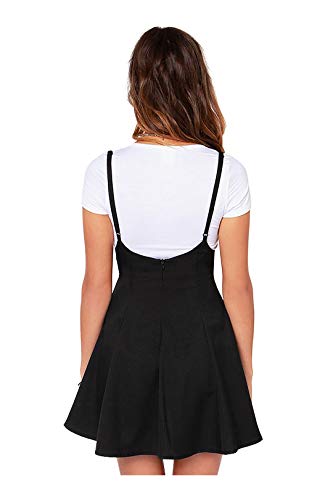 YOINS - Falda básica con tirantes de estilo informal para mujer, con cintura alta y acampanada, de color liso, minifalda de patinadora