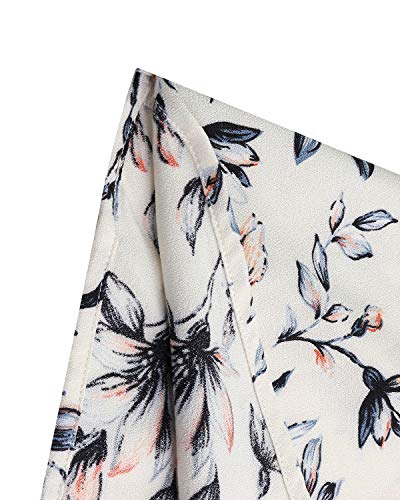 YOINS - Pijama Corto para mujer cuello en V cintura elástica 02 Floral ~ Blanco S