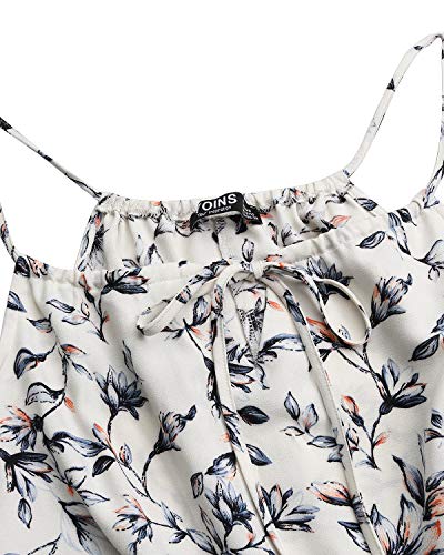 YOINS - Pijama Corto para mujer cuello en V cintura elástica 02 Floral ~ Blanco S