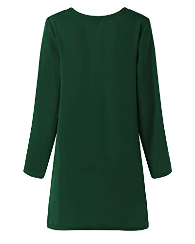 YOINS Vestidos Mujer Casual Vestido Largos de Fiesta Manga Corta Verano Vestidos Camiseta con Cuello Redondo con Mangas de Kowknot Verde L/EU44