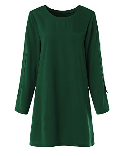 YOINS Vestidos Mujer Casual Vestido Largos de Fiesta Manga Corta Verano Vestidos Camiseta con Cuello Redondo con Mangas de Kowknot Verde L/EU44
