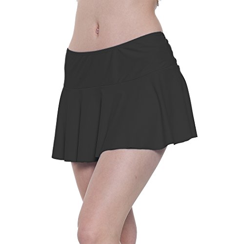 YoungSoul Faldas de Bikini Mujer, Shorts de baño de Playa culotes de Bikinis con Falda incorporada Negro EU 38
