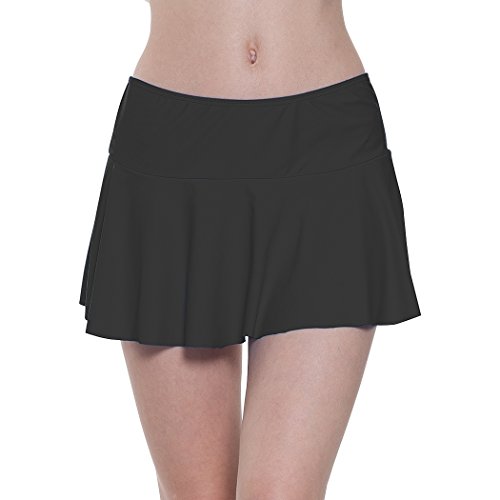 YoungSoul Faldas de Bikini Mujer, Shorts de baño de Playa culotes de Bikinis con Falda incorporada Negro EU 38