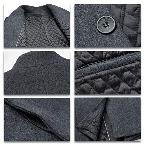 YOUTHUP Abrigos para Hombre Sobretodo de Invierno de Mezcla de Lana Chaquetas Slim Fit Casuales