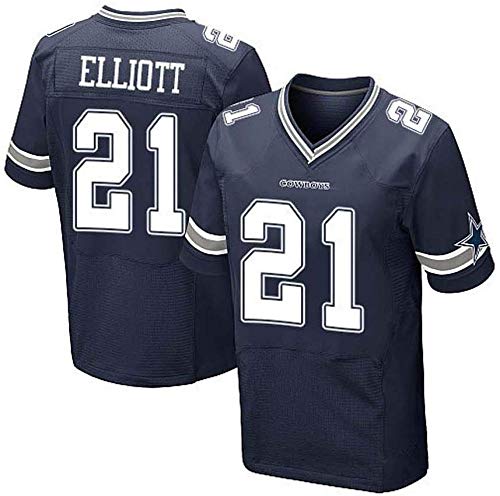 YOYO NFL Jersey Dallas Cowboy NO.21 Elite Edition Bordado Ropa De Fútbol para Hombres Deportes Camisetas Casuales,Black-M