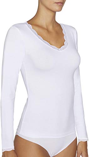 YSABEL MORA Camiseta Interior Algodon Manga Larga Encaje (M)