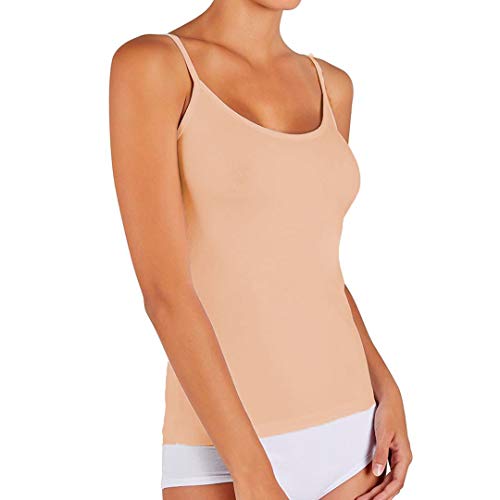 YSABEL MORA Camiseta Tirante Fino Algodón Basic 19145 (Blanco, M)