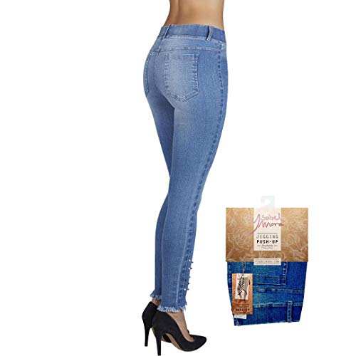 YSABEL MORA - Jegging Push-UP Mujer Color: Negro Jeans Talla: S