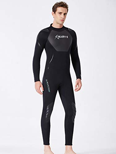 YuanDian Hombre Mujer Invierno 3mm Trajes De Neopreno Buceo Elastic Termica Manga Larga Una Pieza Submarinismo Traje De Buzo Surf Natacion Triathlon Snorkel Mono Traje De Buzo Hombre Negro L