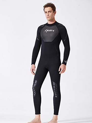 YuanDian Hombre Mujer Invierno 3mm Trajes De Neopreno Buceo Elastic Termica Manga Larga Una Pieza Submarinismo Traje De Buzo Surf Natacion Triathlon Snorkel Mono Traje De Buzo Hombre Negro L