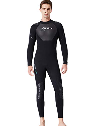 YuanDian Hombre Mujer Invierno 3mm Trajes De Neopreno Buceo Elastic Termica Manga Larga Una Pieza Submarinismo Traje De Buzo Surf Natacion Triathlon Snorkel Mono Traje De Buzo Hombre Negro L