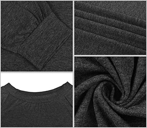 Yuson Girl Casual Camisetas Manga Larga Mujer Camisa Mujer Fuera del Hombro Ropa de Mujer Sexy Suelto Mujer Ocasionales Flojas Atractiva Elegante Moda (Gris Oscuro,XL)