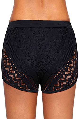 Yuson Girl Deportivo Traje De Baño Bañadores De Mujer Natacion Shorts De Baño Falda De Bikini Encaje con Cordon Ajustable Drawstring Boyleg Baño Bragas Pantalones Cortos Braguita Bikini Mujer