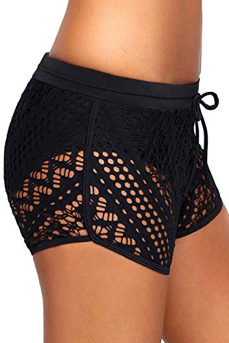 Yuson Girl Deportivo Traje De Baño Bañadores De Mujer Natacion Shorts De Baño Falda De Bikini Encaje con Cordon Ajustable Drawstring Boyleg Baño Bragas Pantalones Cortos Braguita Bikini Mujer