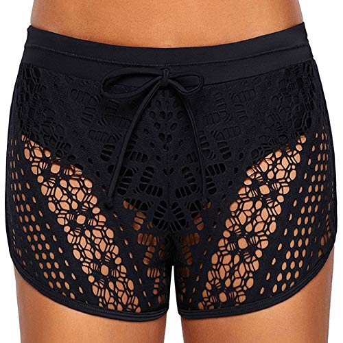 Yuson Girl Deportivo Traje De Baño Bañadores De Mujer Natacion Shorts De Baño Falda De Bikini Encaje con Cordon Ajustable Drawstring Boyleg Baño Bragas Pantalones Cortos Braguita Bikini Mujer