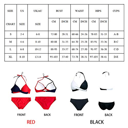 Yutdeng Halter Sexy Sólido para Mujer Bikinis Mujer Push Up Ropa de Playa Traje de Baño de Empalme Traje de baño Bañador Talla Grande