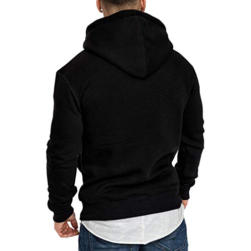 Yvelands ¡Oferta Barata Sudaderas con Capucha para Hombre Cosy Sport Outwear Sudadera con Cremallera Completa Ecosmart Hoodie Casual Sweatshirt Top Blouse ¡Caliente!(Negro,XXL)