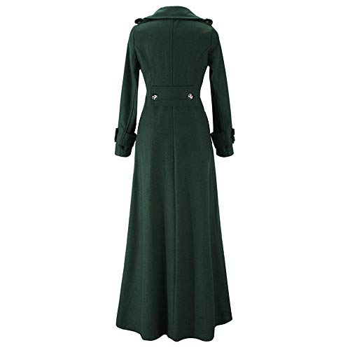 Yvelands Womens Winter Lapel Slim Coat Trench Chaqueta Larga Parka Overcoat Outwear Top Blusa(Green,L)