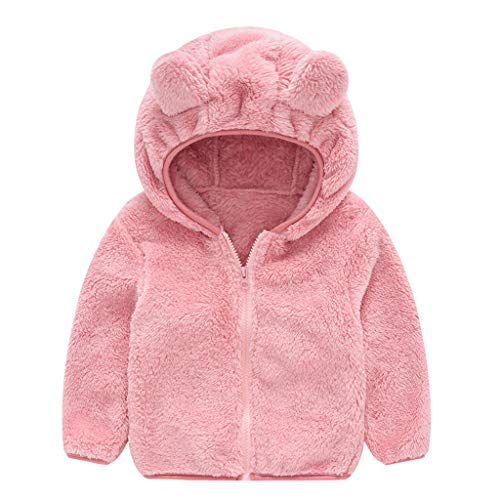 YWLINK Abrigo Bebe NiñA BebéS ReciéN Nacidos Bebé NiñOs NiñA Sudadera con Capucha De Dibujos Animados Abrigo CáLido Chaqueta De OtoñO E Invierno Ropa De AlgodóN(Rosado,12-18 meses/90)