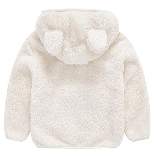 YWLINK Abrigo Bebe NiñA BebéS ReciéN Nacidos Bebé NiñOs NiñA Sudadera con Capucha De Dibujos Animados Abrigo CáLido Chaqueta De OtoñO E Invierno Ropa De AlgodóN(Blanco,12-18 meses/90)