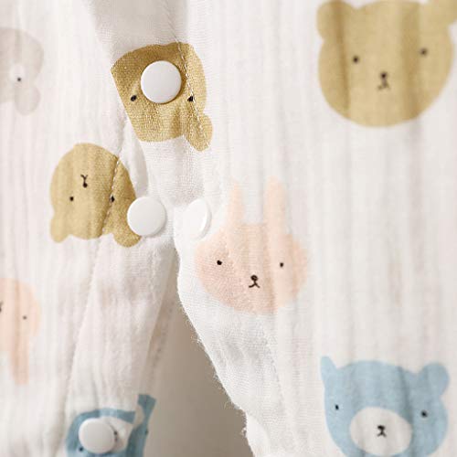 YWLINK Bebé ReciéN Nacido Mono De Dibujos Animados De Frutas De Manga Larga Pijama De Kimono De Gasa Mezcla De AlgodóN Mameluco Mono Original Ropa Vestido De Fiesta De Bautismo(café,0-3 meses/59)