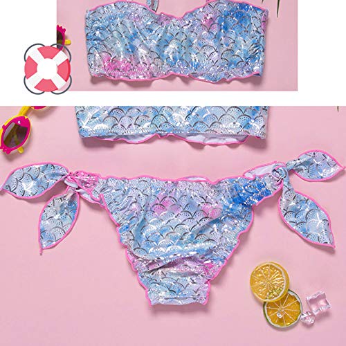 YWLINK Conjuntos NiñA,BañAdor con Estampado De Peces De Moda De Verano Buena Personalidad Piscina, Playa Fiesta Conjunto De Bikini (Azul, 150)