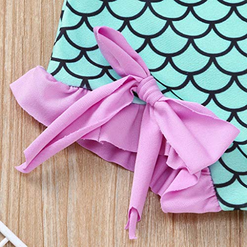 YWLINK Conjuntos NiñA,BañAdor con Estampado De Peces De Moda De Verano Buena Personalidad Piscina, Playa Fiesta Conjunto De Bikini(Verde,4-5 años/110)