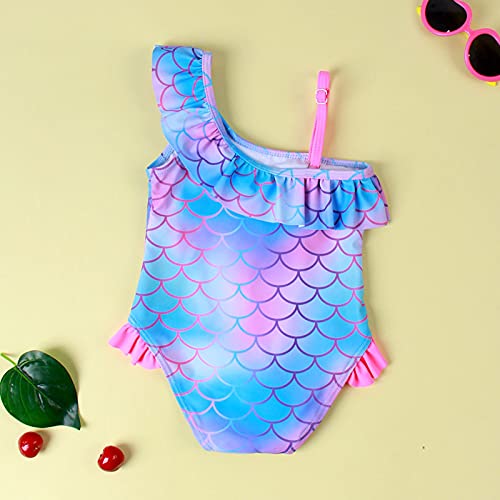YWLINK Conjuntos NiñA,BañAdor con Estampado De Peces De Moda De Verano Buena Personalidad Piscina,Playa Fiesta Conjunto De Bikini,BañAdor De Una Piezade Escamas De Pescado Y Volantes para NiñOs