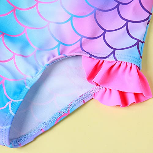 YWLINK Conjuntos NiñA,BañAdor con Estampado De Peces De Moda De Verano Buena Personalidad Piscina,Playa Fiesta Conjunto De Bikini,BañAdor De Una Piezade Escamas De Pescado Y Volantes para NiñOs
