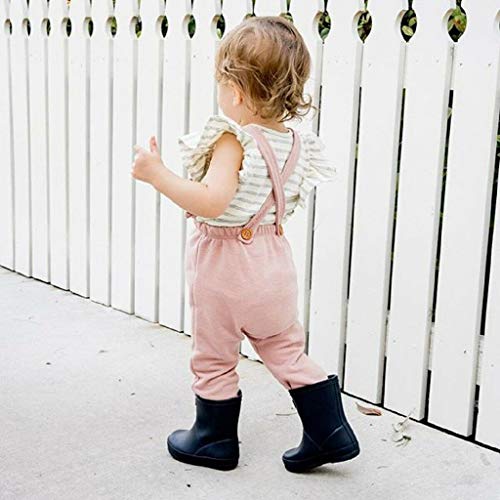 YWLINK Mono De Bebe Verano ReciéN Nacido Bebé NiñA Sin Respaldo A Rayas con Volantes Mameluco Mono Ropa Vestido De NiñA para Mezcla De AlgodóN Bautizo Moda Casual Lindo CóModo(Rosado,12-18 meses/90)