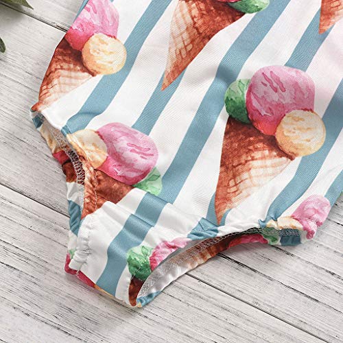 YWLINK Traje de Baño para Bebé Niñas Pequeñas Bañador de Una Pieza con Estampado de Helados Ropa de Natación Infantil con Espalda Descubierta y Volantes para Playa Piscina