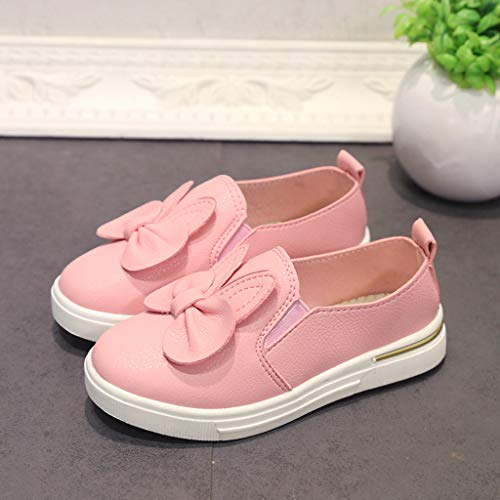 YWLINK Zapatos NiñAs NiñOs Dibujos Animados Arco Orejas De Conejo Solo Zapatos Princesa Zapatos Zapatillas Casuales Zapatos Mujer Baile CóModo Antideslizante Regalo del DíA De Miembro(Rosado,30EU)