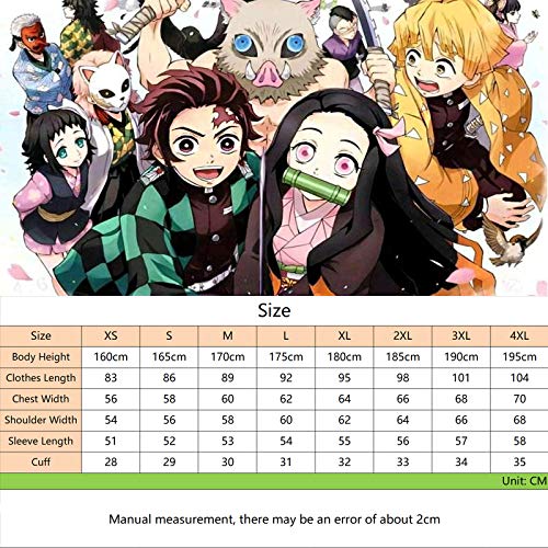 YZJYB Anime Demon Slayer Kimono 3D Estampado Disfraz De Cosplay para Hombre Mujer Moda Camisa De Manga Larga Uniforme Halloween Capa,Tsugikuni michikatsu,3XL