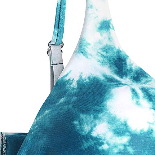 Zafl - Bañador para mujer de dos o tres piezas, bikini para mujer, sexy atado, color azul claro, S-EU 36)