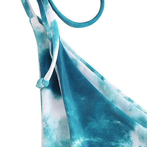 Zafl - Bañador para mujer de dos o tres piezas, bikini para mujer, sexy atado, color azul claro, S-EU 36)