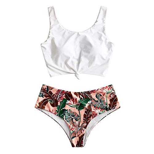 ZAFUL Tankini Traje de Baño con Relleno Takini Talla Grande Pantalones Dos Piezas para Mujer 2019 (Multicolor-A, XL)