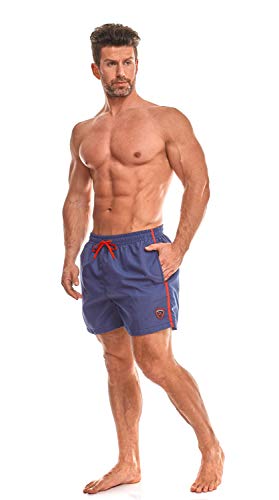 Zagano Milan - Bañador para hombre con bolsillos laterales y bolsillo trasero, pantalones cortos modernos para natación, tiempo libre, deportes acuáticos, color azul cobalto, talla 6XL