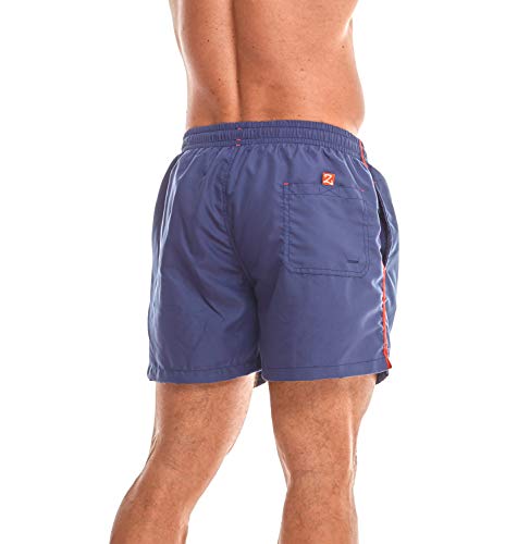 Zagano Milan - Bañador para hombre con bolsillos laterales y bolsillo trasero, pantalones cortos modernos para natación, tiempo libre, deportes acuáticos, color azul cobalto, talla 6XL