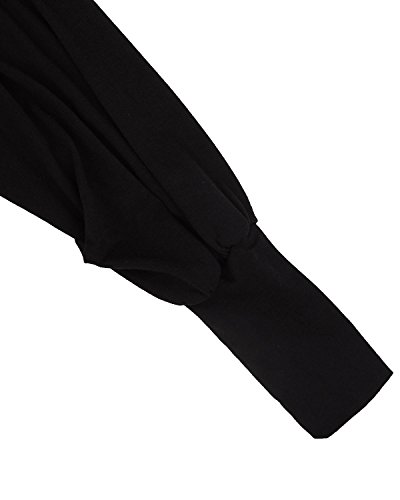 ZANZEA Mujer Jersey de Punto Largos Cuello V Manga Larga Otoño Vestidos Sudadera Casual Tallas Grandes Suéter Suelta Negro XL