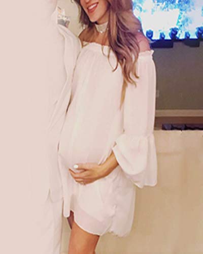 ZANZEA Mujer Vestido Corto Manga Larga Sin Hombros Camisa Casual Camiseta Fiesta Túnica Blusa Primavera Verano 06-Azul con Forro XL