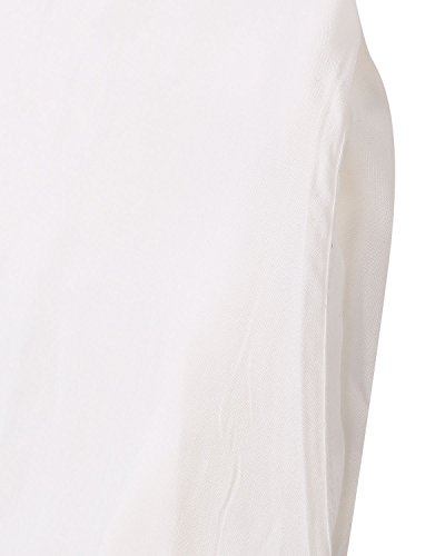 ZANZEA Mujeres Cuello V Sin Mangas Casual Elegante Punto Vestido Suelto Largo Playa Verano Blanco EU 46