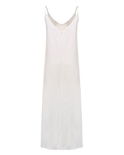 ZANZEA Mujeres Cuello V Sin Mangas Casual Elegante Punto Vestido Suelto Largo Playa Verano Negro EU 40