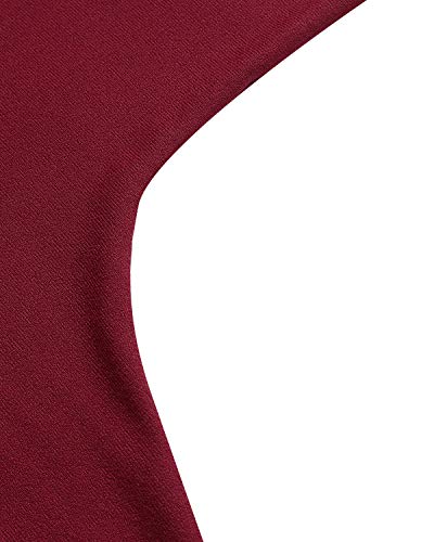 ZANZEA Mujeres Sudaderas Cuello Alto Batwing Manga Larga Irregular Baggy Túnica Blusa Pullover Tops Jersey X-Rojo Vino Cuello Alto S