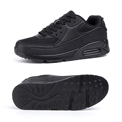 Zapatillas de Running para Hombre Mujer Ligero Correr Air Atléticos Sneakers Comodos Fitness Deportes Calzado Negro 39