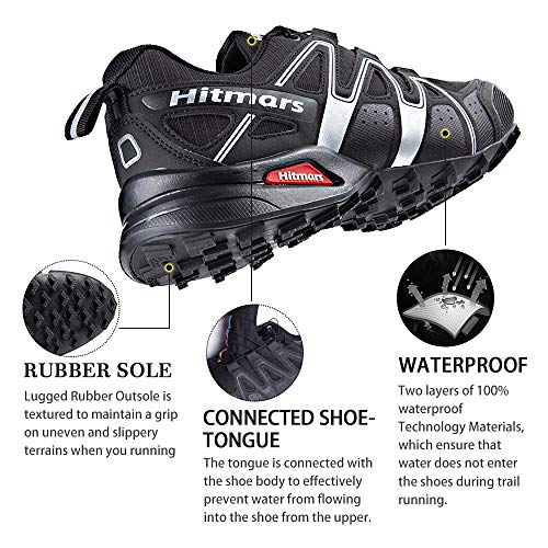 Zapatillas De Trail Running Impermeables para Hombre Mujer Zapatillas Trekking Zapatos Senderismo Deporte Negro Blanco Talla 40