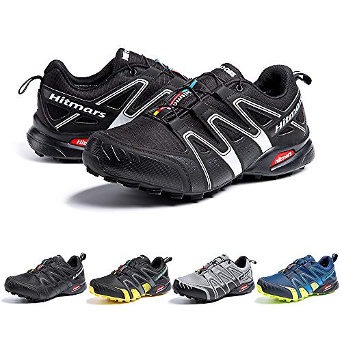 Zapatillas De Trail Running Impermeables para Hombre Mujer Zapatillas Trekking Zapatos Senderismo Deporte Negro Blanco Talla 40