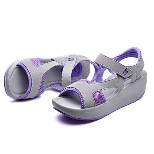 Zapatillas Deportivo para Mujer Verano Running PAOLIAN Zapatos Deporte Fitness Exterior Caminar Calzado de Cordones Gimnasia Aire Libre Casual Velcro 35-41EU
