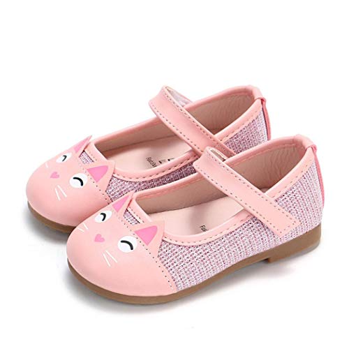Zapatos de Cuero para Niñas Otoño Invierno 2018 Moda PAOLIAN Zapatos de Vestir para bebé Niñas Primeros Pasos Calzado recién Nacidos Bautizo Fiesta Gato Antideslizante 3 Meses -6 años