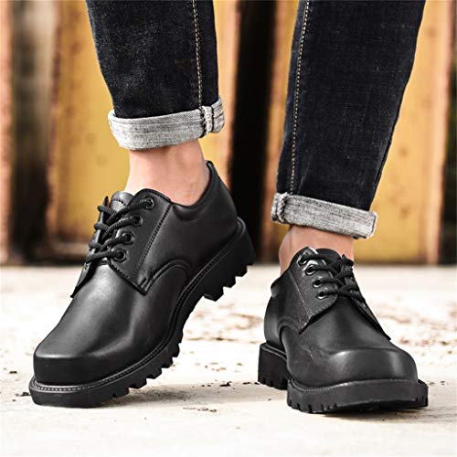 Zapatos de Seguridad de Piel Hombre Zapatos Oxford Vestir Negocios Formal Calzado con Puntera de Acero Trabajo S3 Zapatos casuales Comodos Yvelands(Negro,43)